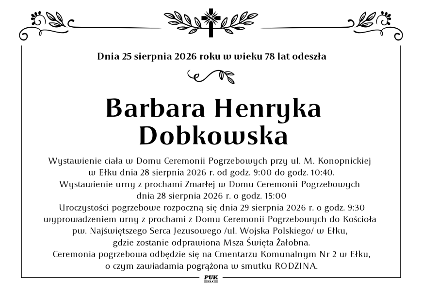 Barbara Henryka Dobkowska - nekrolog